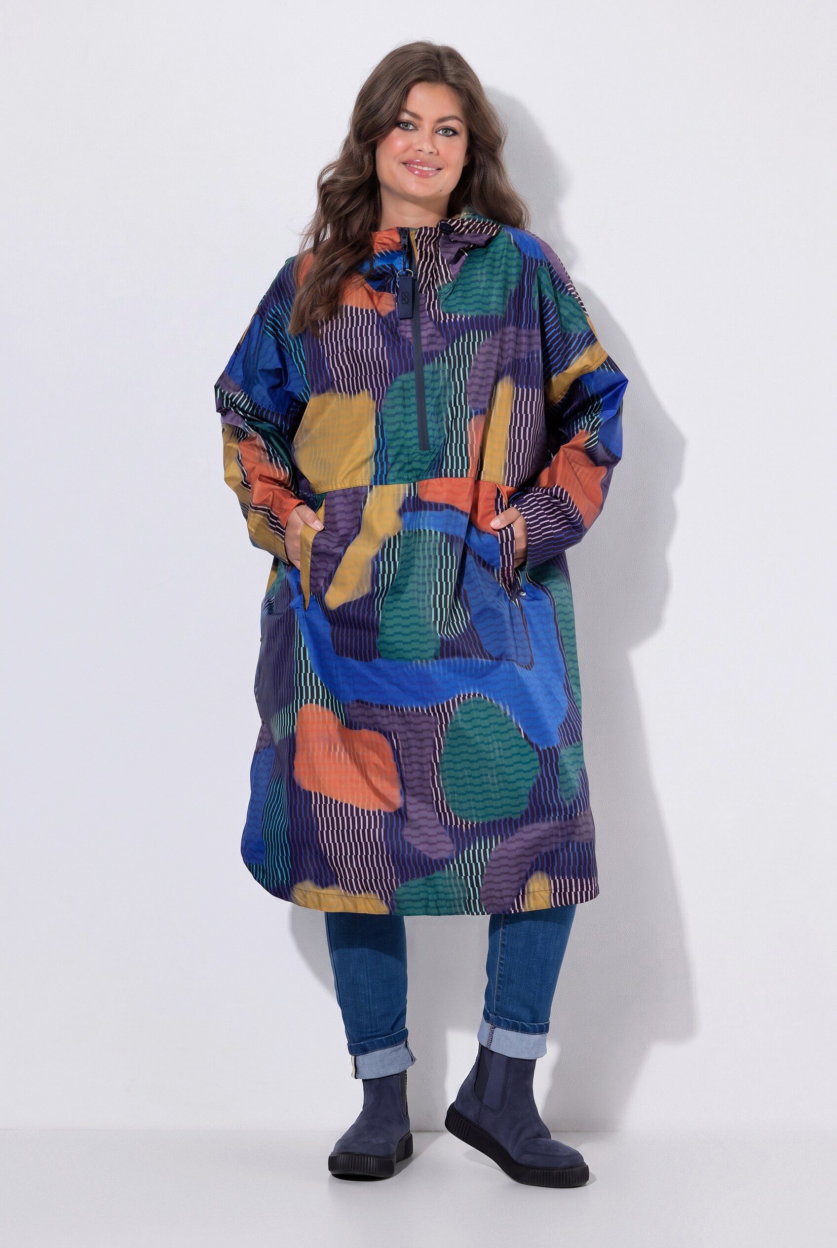 Laurasøn Regenjacke Funktions-Regencape Unisex Print Kapuze