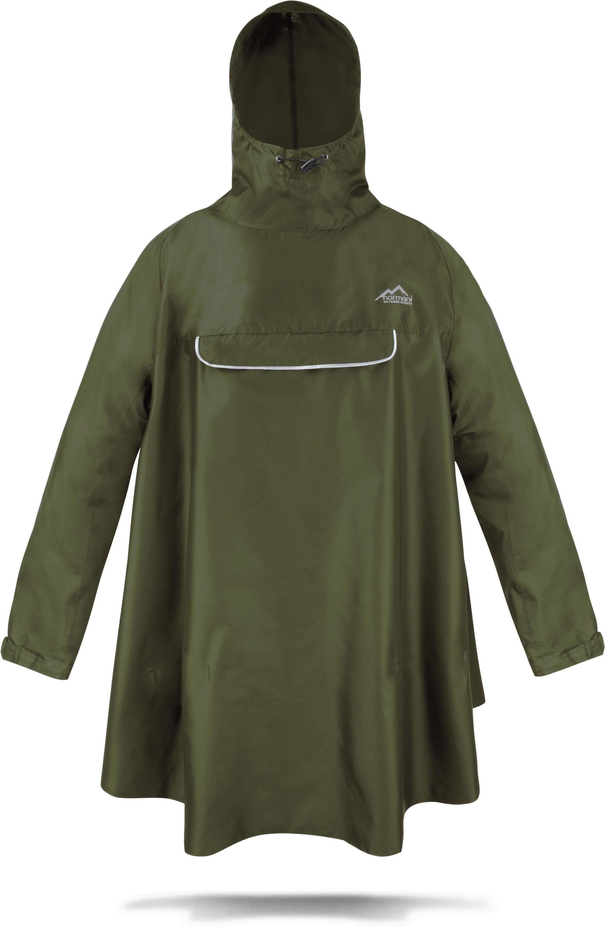 normani Regenponcho Regenponcho Kauai mit Ärmeln und Brusttasche - Wasserdichter Outdoorponcho mit Reflektor