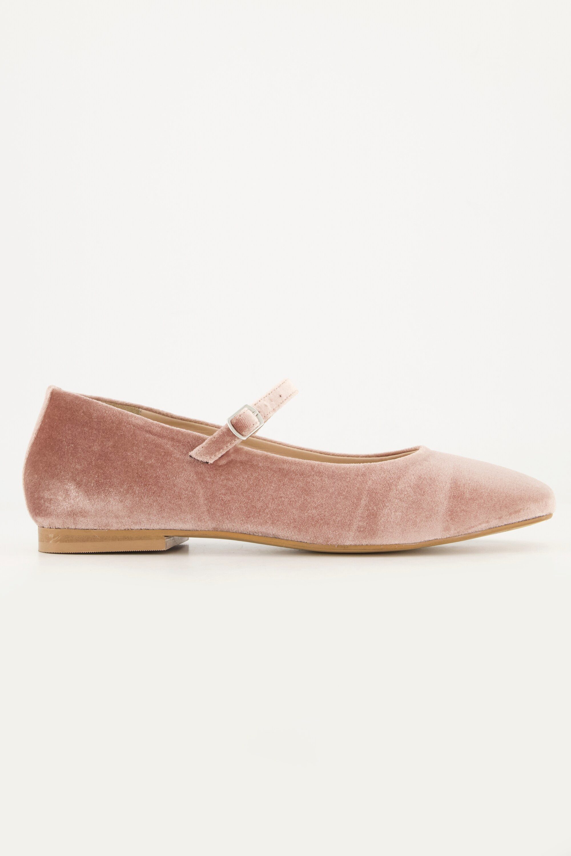 Ulla Popken Samt-Ballerinas Riemchen Blockabsatz Weite günstig online kaufen