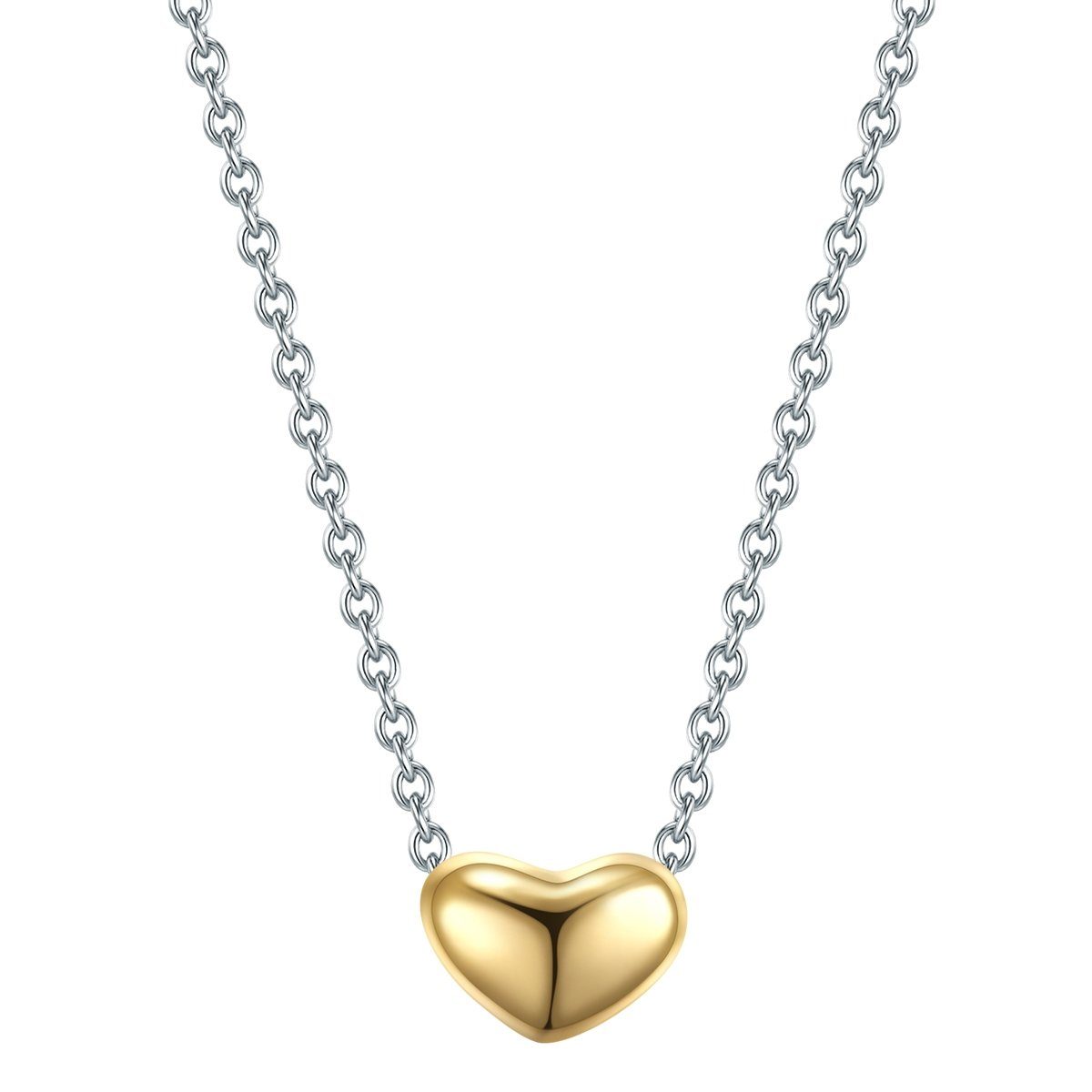 Trilani Collier Herz silber/gelbgold, mit Sterling Silber