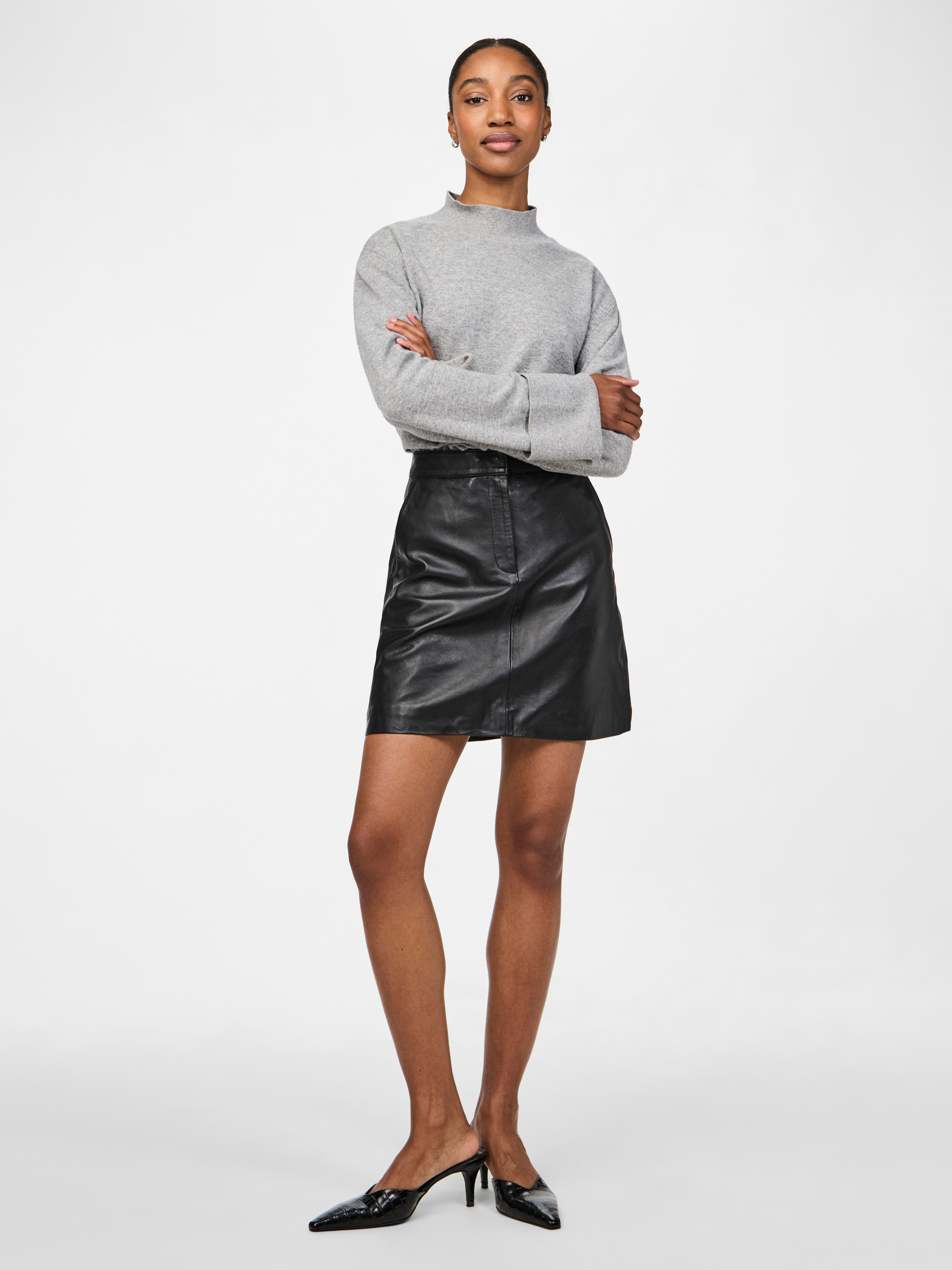 Y.A.S Lederrock YASLYMA HMW LEATHER SKIRT NOOS
