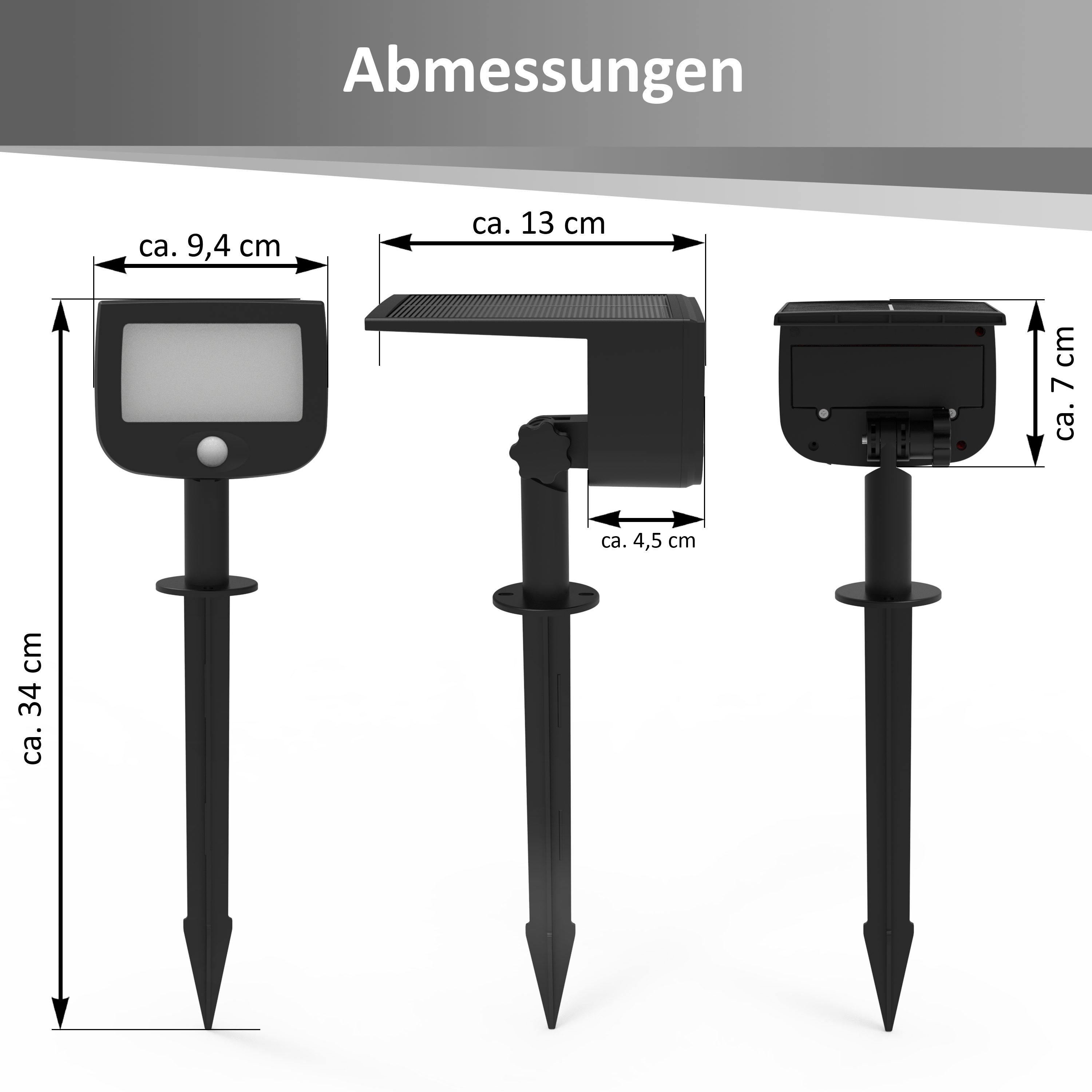 Northpoint Bewegungsmelder LED Solar Strahler Fluter Sicherheitsleuchte mit Funk, (6-St)