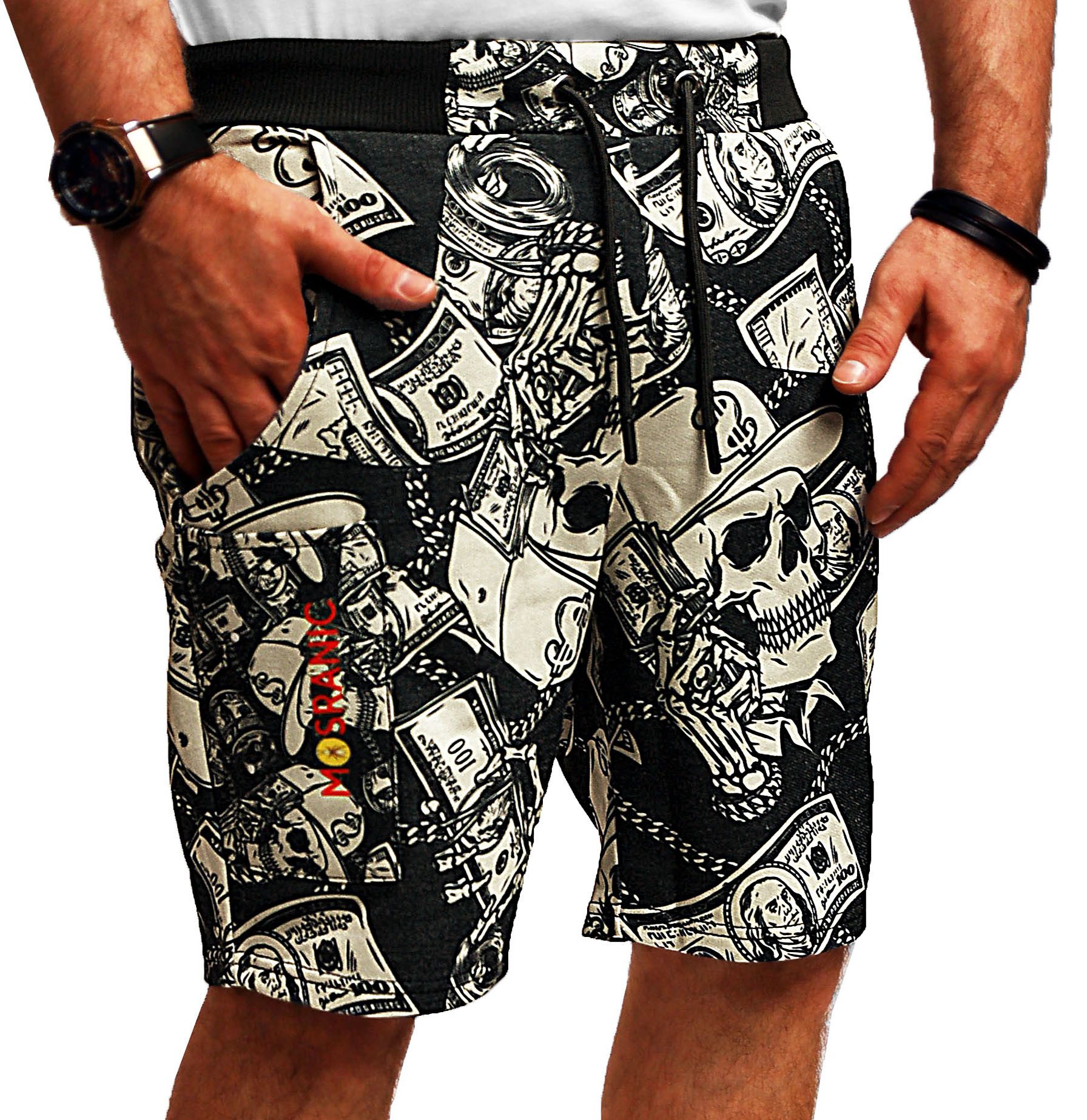 RMK Trainingsshorts Herren Short Sport kurze Hose Sommer Gothic Skull Toten günstig online kaufen