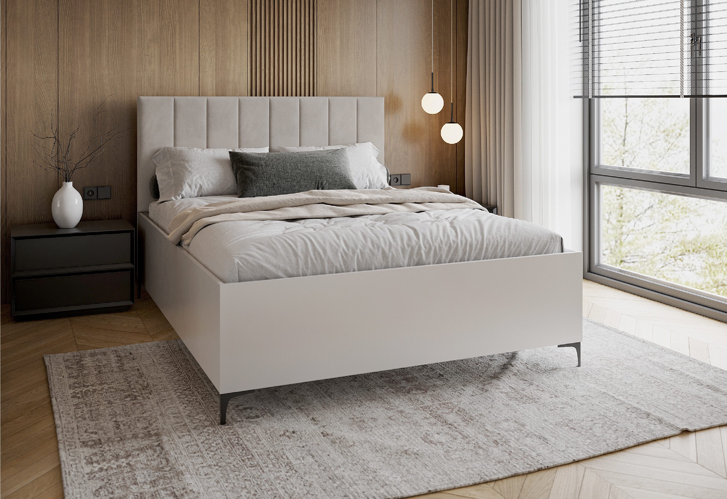 FDM Polsterbett modern mit Bettkasten MADE IN EU - mit hochwertigem Velours Bezug (verfügbar 90x200 cm, 120x200 140x200 160x200 180x200cm, Bettrahmen, Bett, mit großen gepolsterten Kopfteil, mit Bettkasten zum aufklappen), Hebbarer Metallrahmen, Bettkasten, mit/ohne Matratze