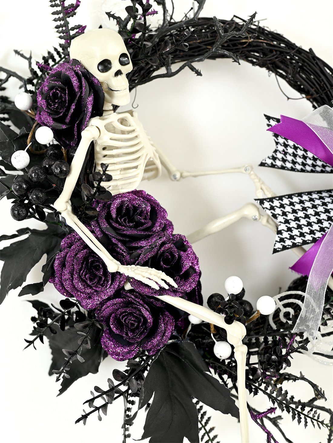 Kunstgirlande Halloween-Skelett-Anhänger, Schleife Kranz, Party Up Tür Dress hängen, DÖRÖY