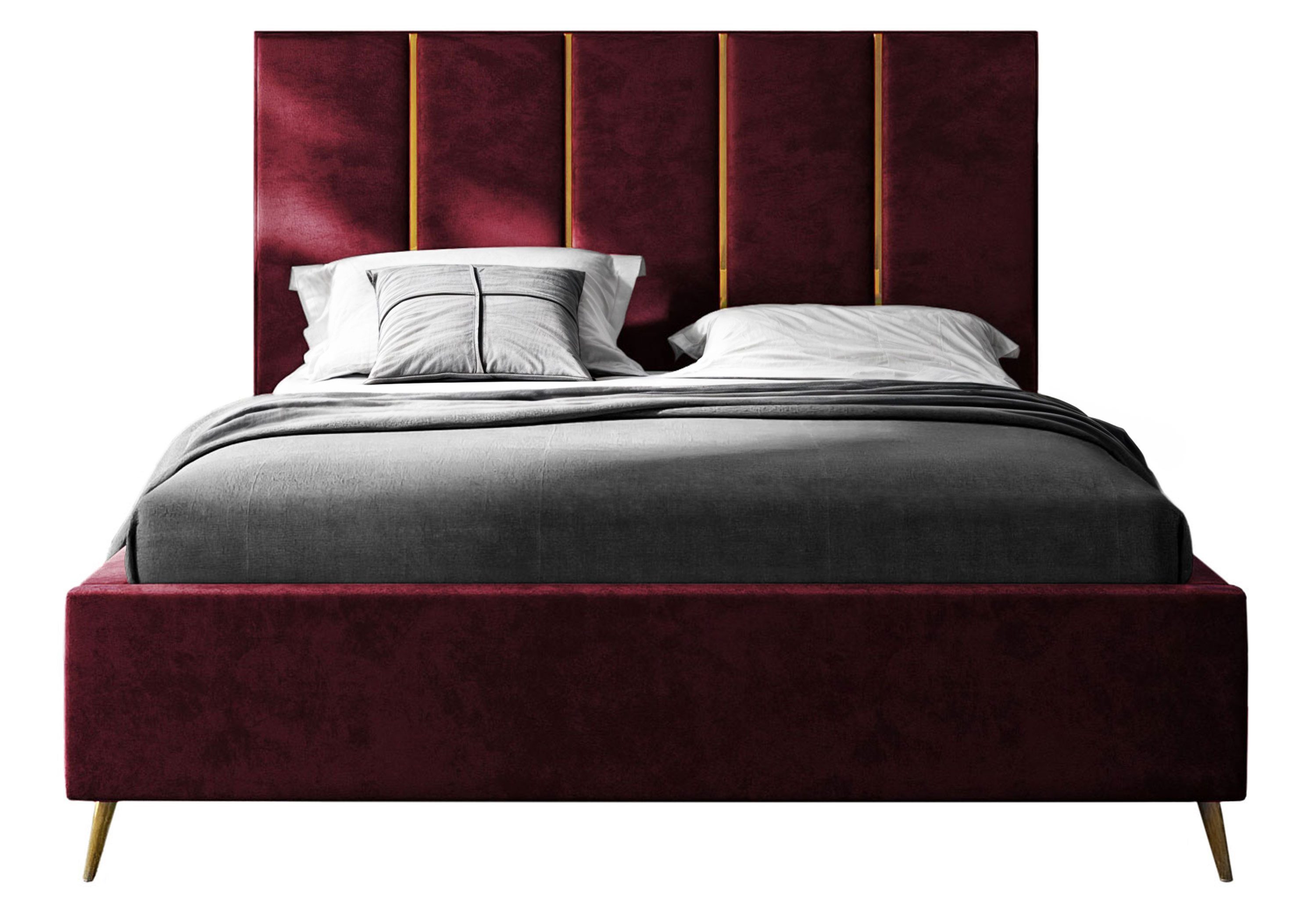Lookway Polsterbett TIFFANY mit Bettkasten und 133 cm Kopfteil (Bett mit Metallgestell), komfortabel gepolstertes, hohes Kopfteil