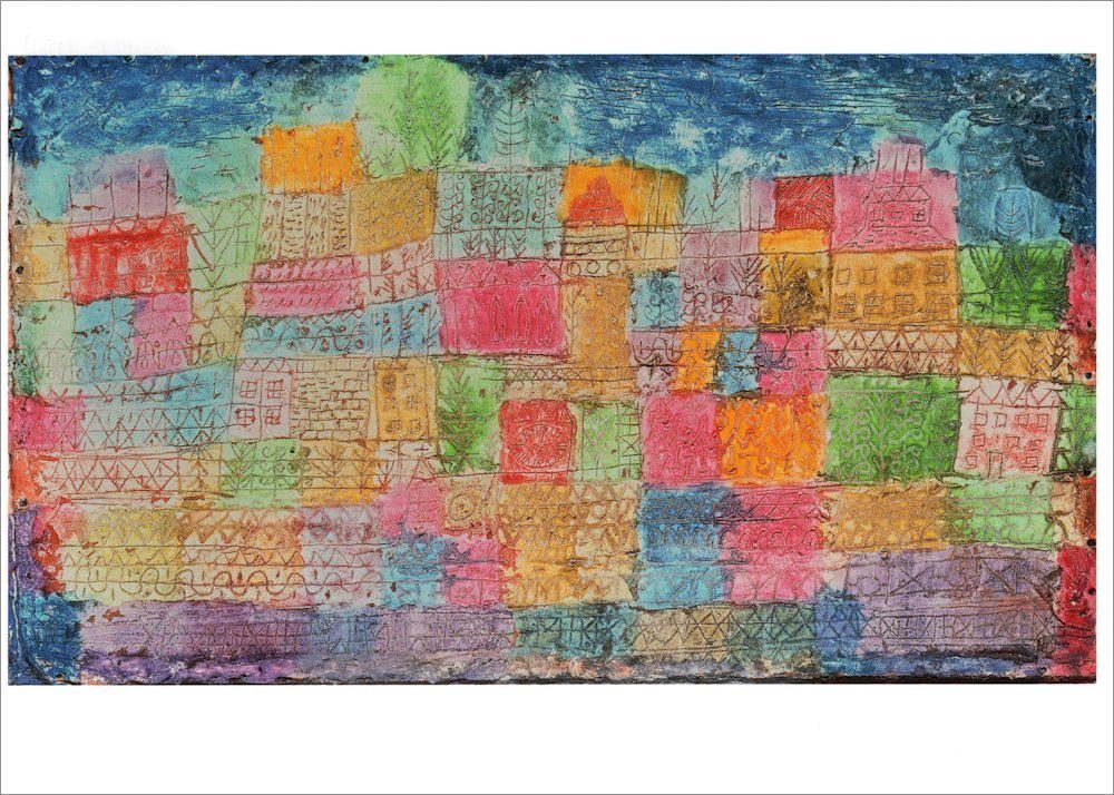 Paul Kunstkarte Postkarte Landschaft" Klee "Bunte
