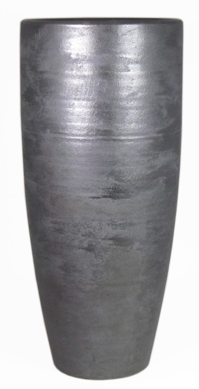 INNA-Glas Tischvase Große Keramik Vase mit Maserung, schwarz, 70 cm, Ø 32 cm