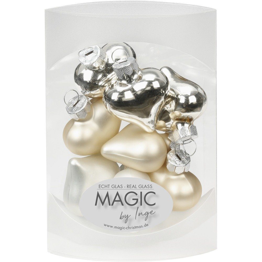 MAGIC by Inge Christbaumschmuck, Christbaumschmuck Herz Glas 4cm, 8 Stück