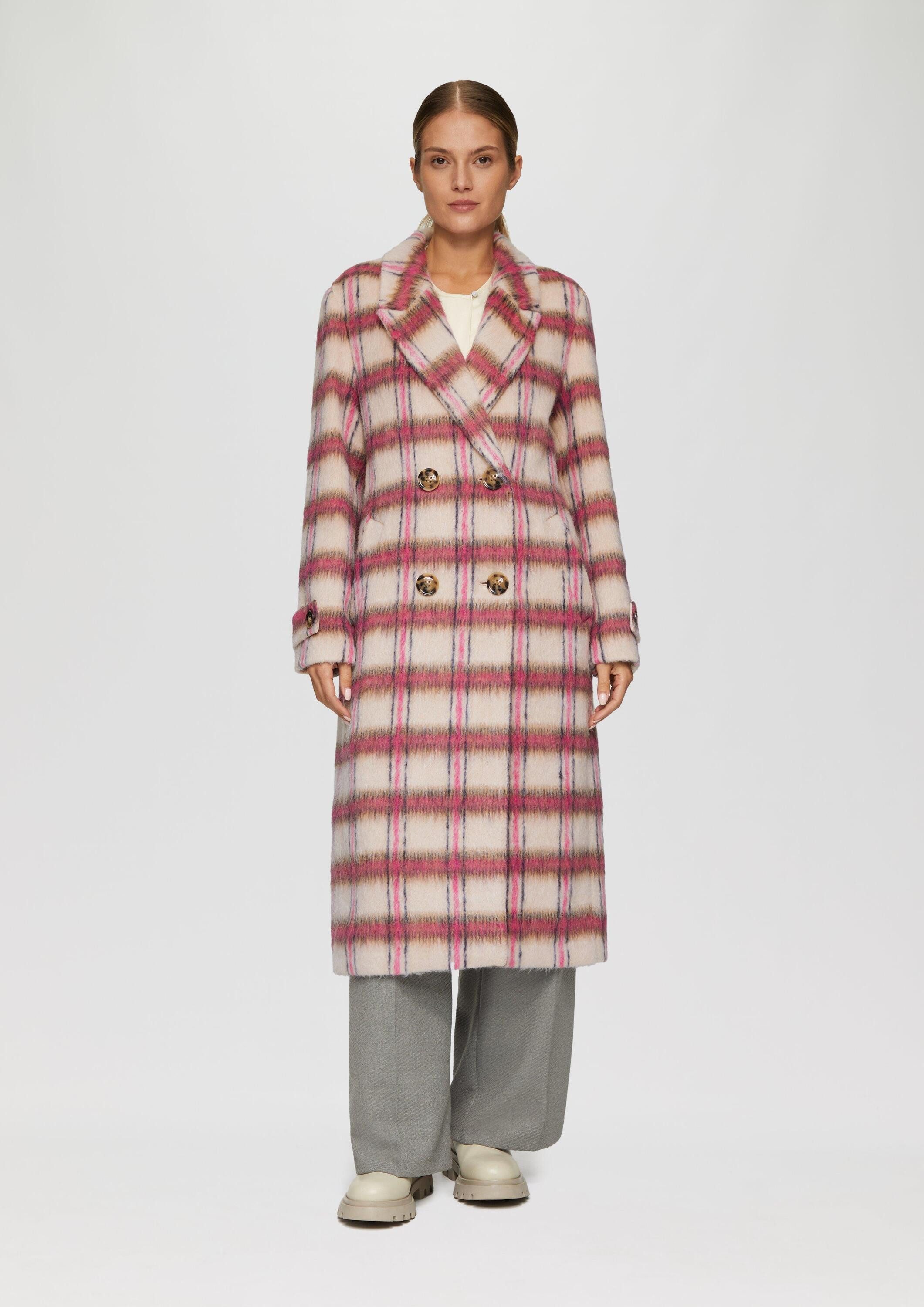 s.Oliver Funktionsmantel Outdoor-Mantel Modischer Mantel mit Karo-Muster günstig online kaufen