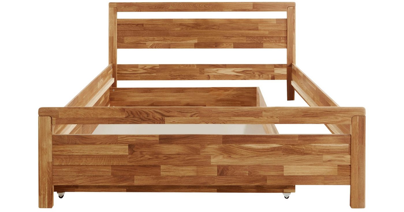 andas Einzelbett »Adela« (3-St), aus massivem Eichenholz, in diversen Breiten, mit 1 oder 2 Bettkästen-kaufen