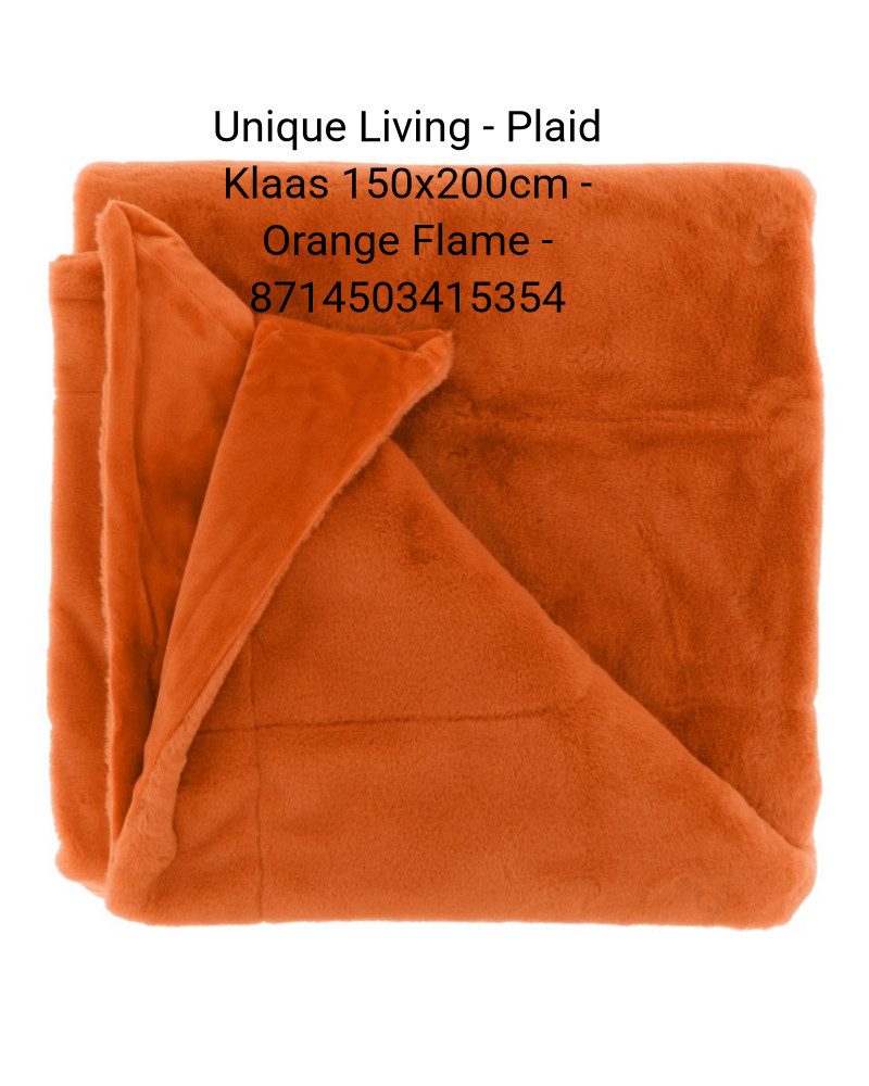 Plaid Unique Living Plaid Klaas Orange 150x200 cm, UNIQUE Living