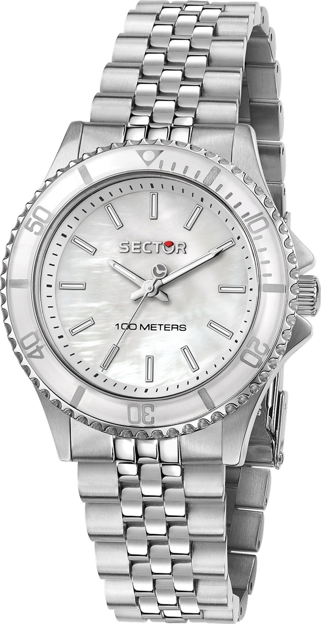 Sector Quarzuhr Sector Damen Armbanduhr Analog, (Analoguhr), Damen Armbanduhr eckig, extra groß (ca. 40x34,5mm), Edelstahlarmband s