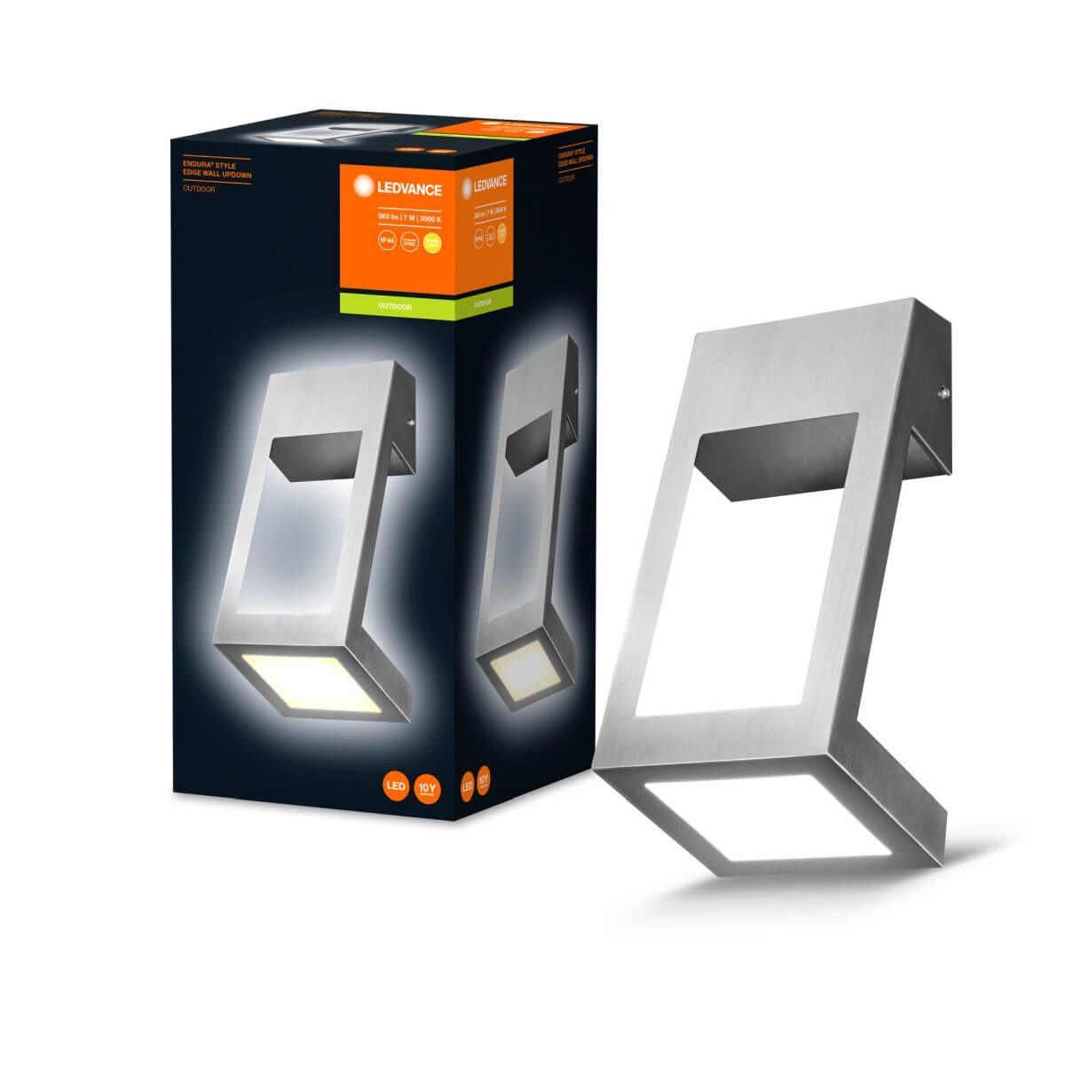 Ledvance Außen-Wandleuchte LED Wandleuchte Endura in Silber und Weiß 7W 360lm IP44, LED