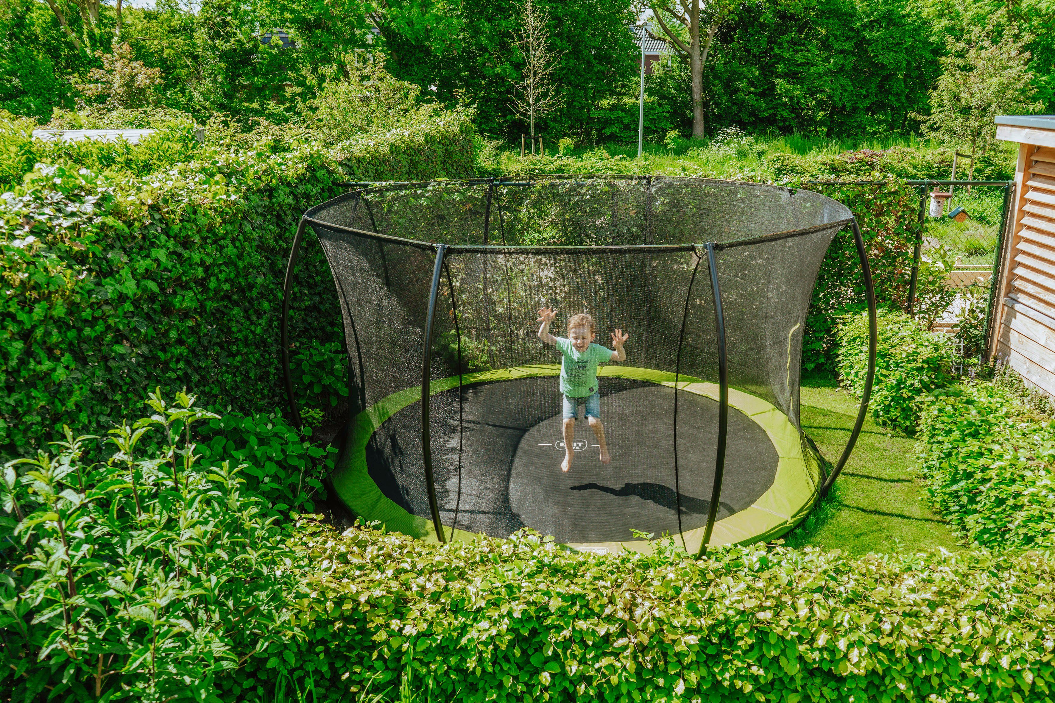 EXIT Gartentrampolin Silhouette Ground, Ø 366 cm, mit Sicherheitsnetz