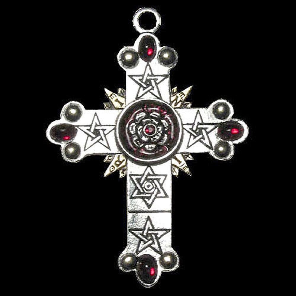 HOPLO Kreuzanhänger DAS ROSENKREUZ Anhänger Schmuck - Kreuze - 48x68mm