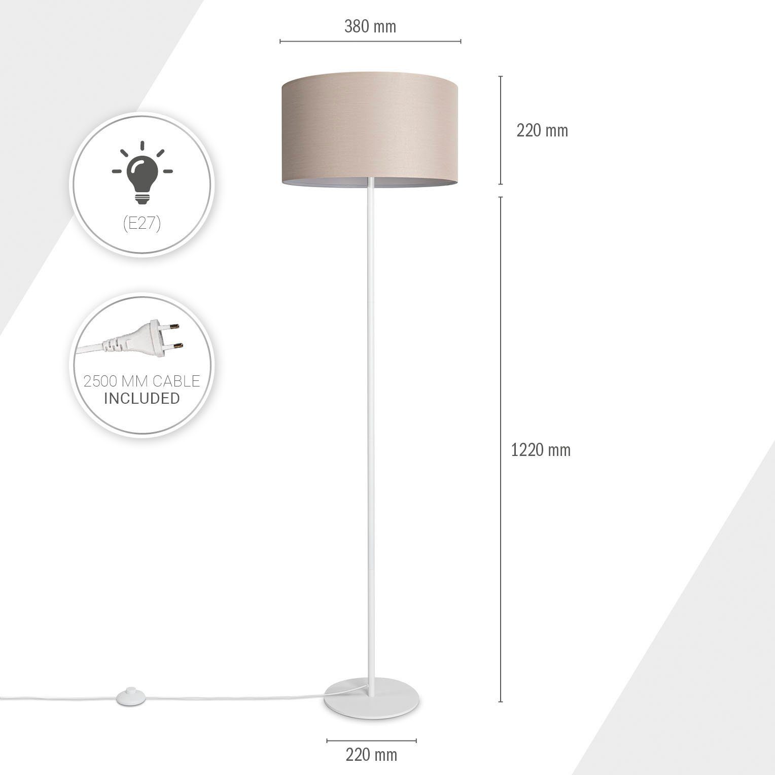 Uni Einbeinig, ohne Paco Wohnzimmer Deko Schlafzimmer, Stehleuchte Stehlampe LED Leuchtmittel, E27 Modern Home Color,