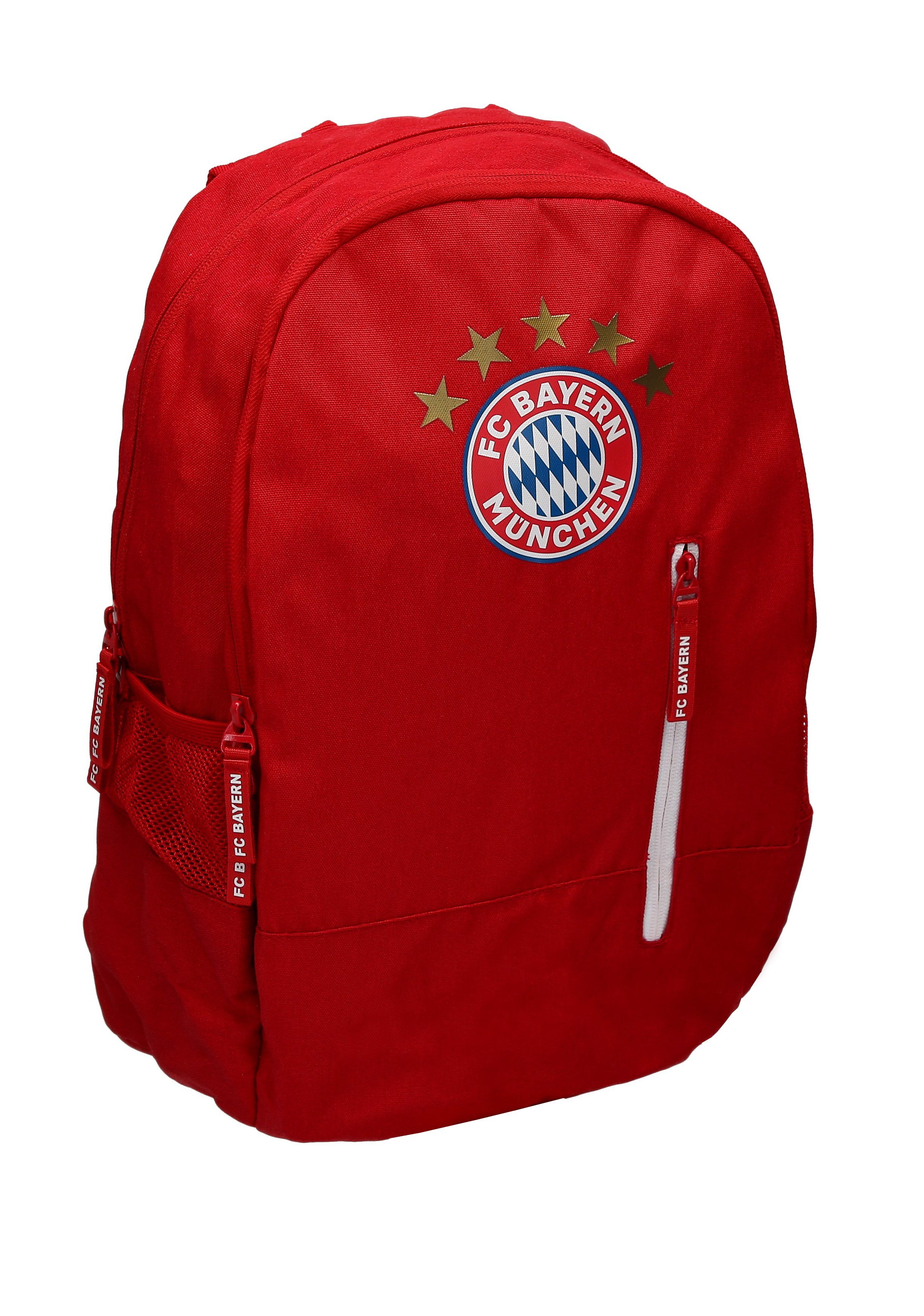 Rucksack 5 Sterne Logo rot FC Bayern München Tasche Sport 28413 FCB Fanartikel 
