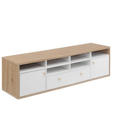 Ulife TV-Schrank mit goldenen Griffen und großzügigem Stauraum 178 x 48 x 35cm