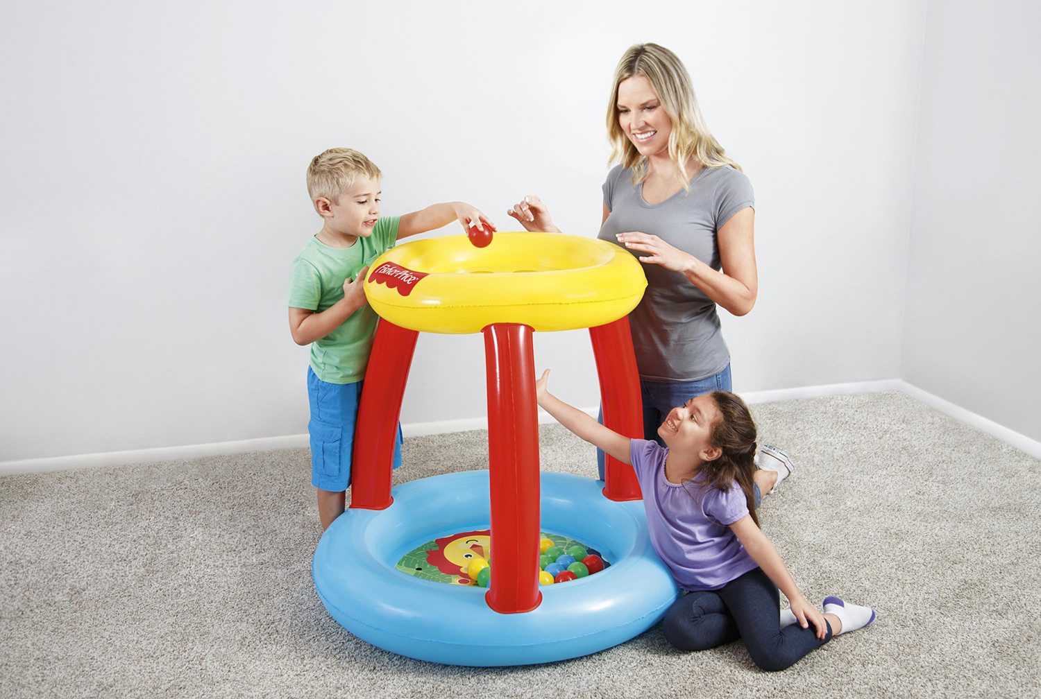 Bestway Aufblasbares Bällebad Fisher-Price Tierfreunde, Ø 89 x 84 cm