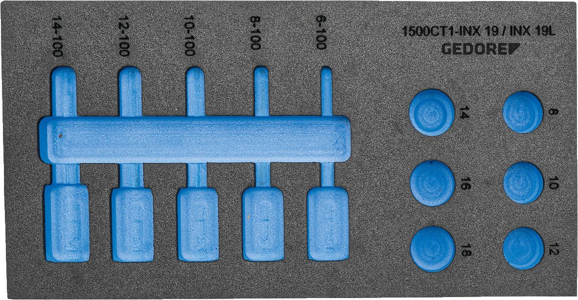 Gedore Werkzeugkoffer EI-1500 CT1-INX 19LK Check-Tool-Modul leer