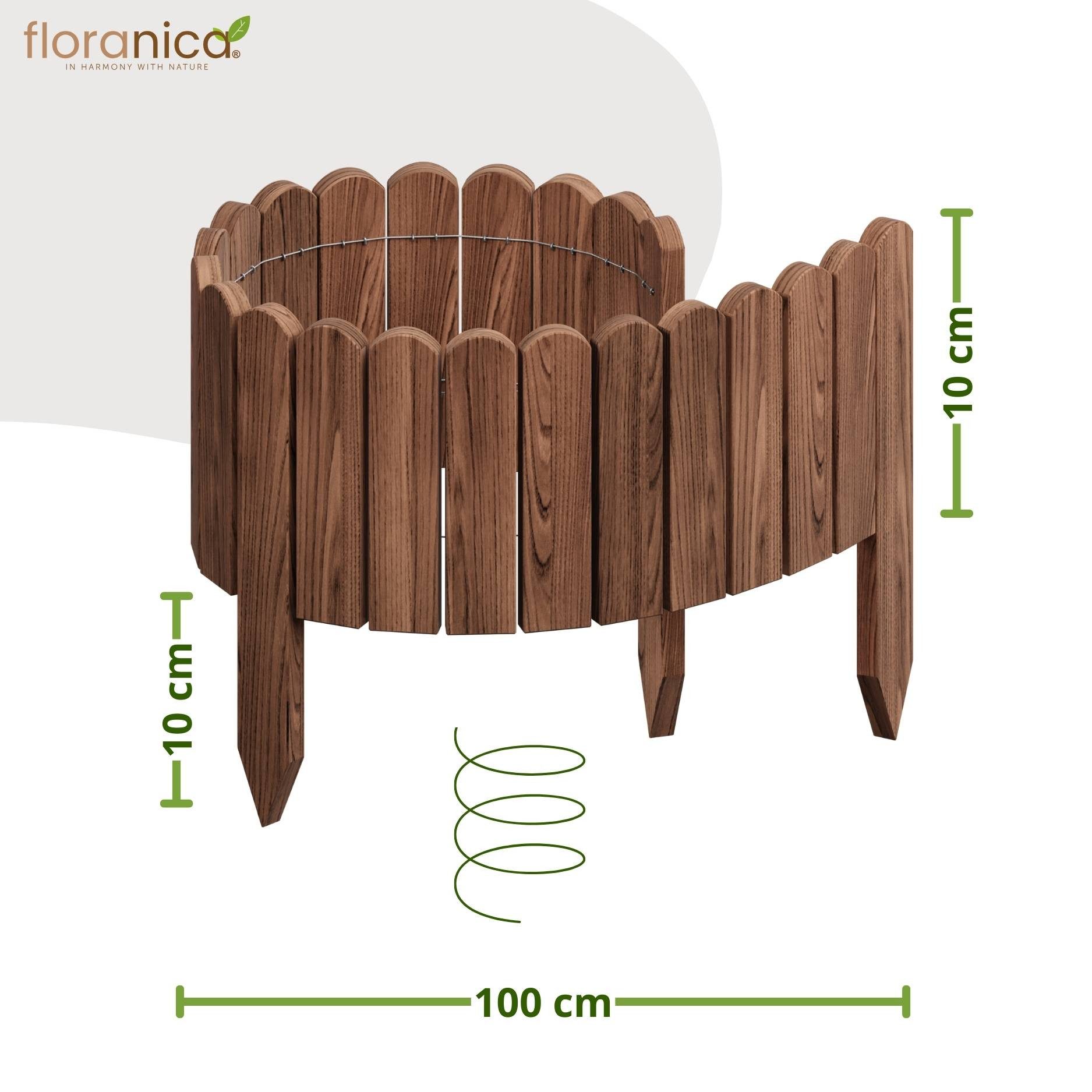 Floranica Palisade Flexible Rollborder Beeteinfassung Beetumrandung Rasenka günstig online kaufen
