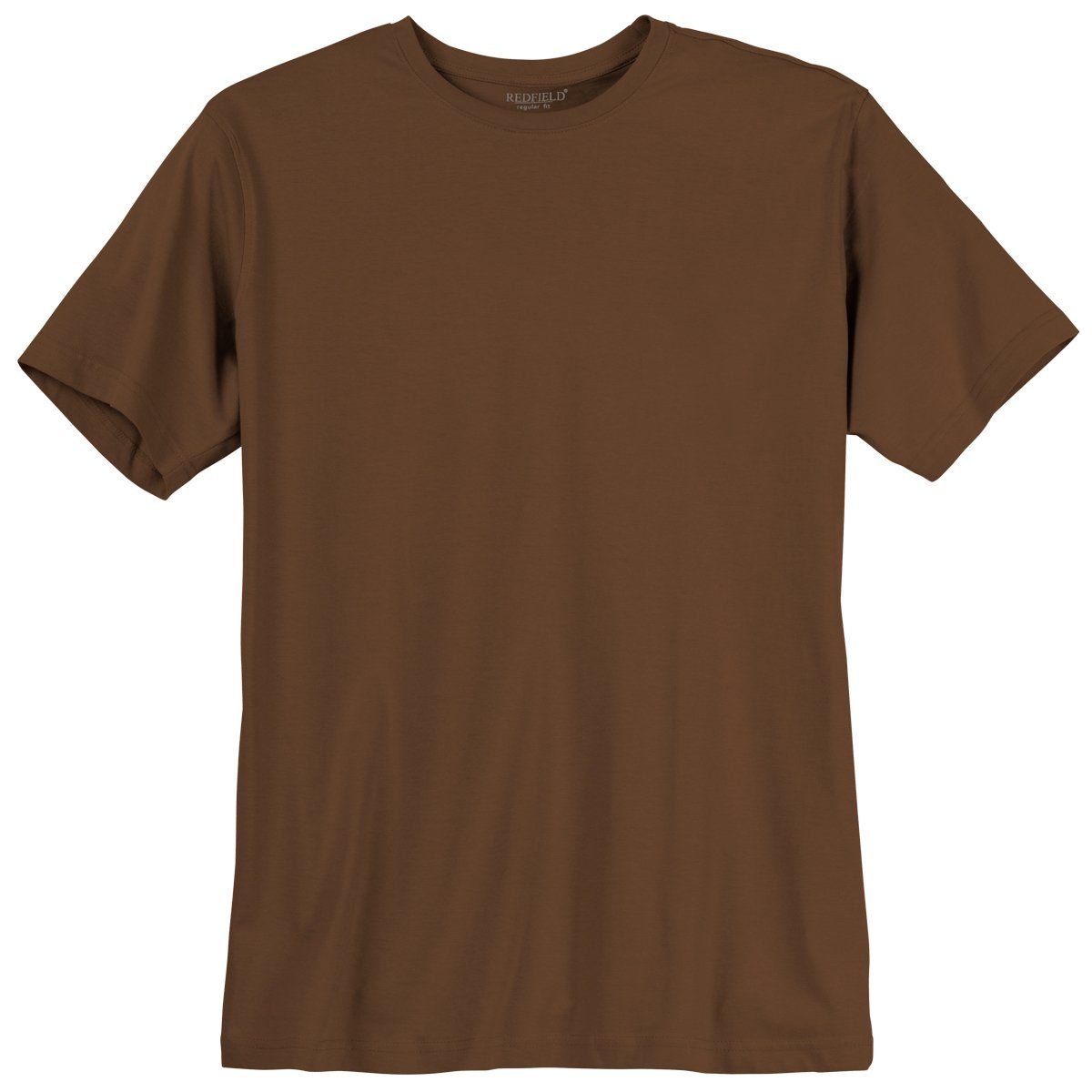 redfield Rundhalsshirt Übergrößen Redfield Basic T-Shirt braun