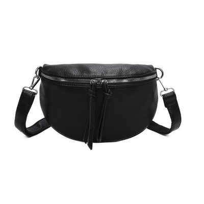 ITALYSHOP24 Bauchtasche Damen Gürteltasche Hüfttasche CrossBody Handytasche, als Schultertasche, CrossOver, Umhängetasche tragbar