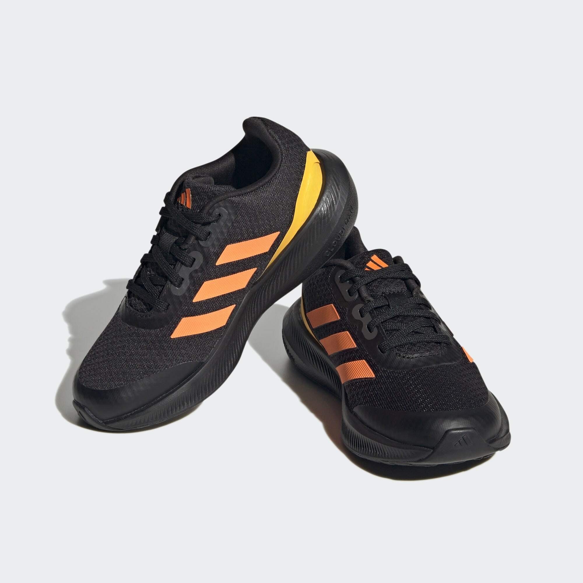 adidas Sportswear RUNFALCON Black Screaming Core Sneaker / Solar Gold Orange SCHUH 3 / LACE