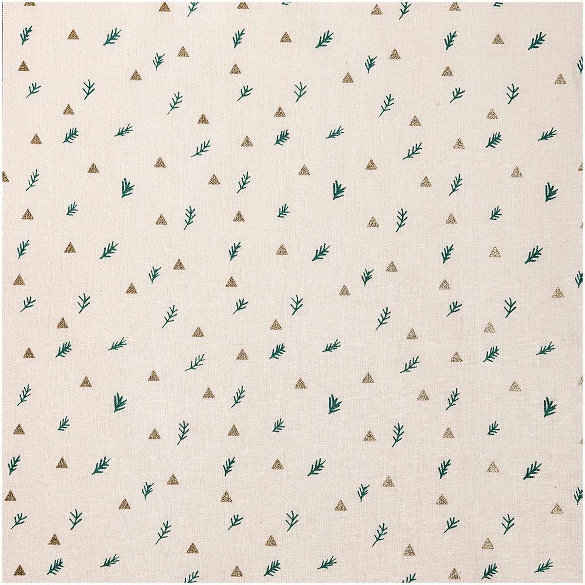 Rico Design Stoff Rico Design Baumwollstoff Druckstoff Zweige ecru gold 50x140cm