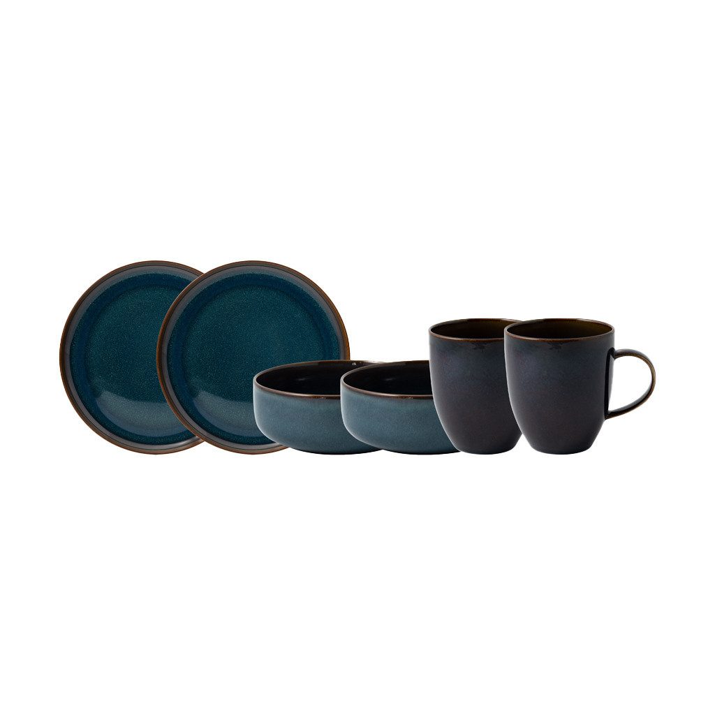 like. by Villeroy & Boch Frühstücks-Geschirrset Crafted Frühstücksset (6-tlg), 2 Personen, Porzellan, Premium Porcelain, 6 Stck, mikrow.- & spülm.sicher