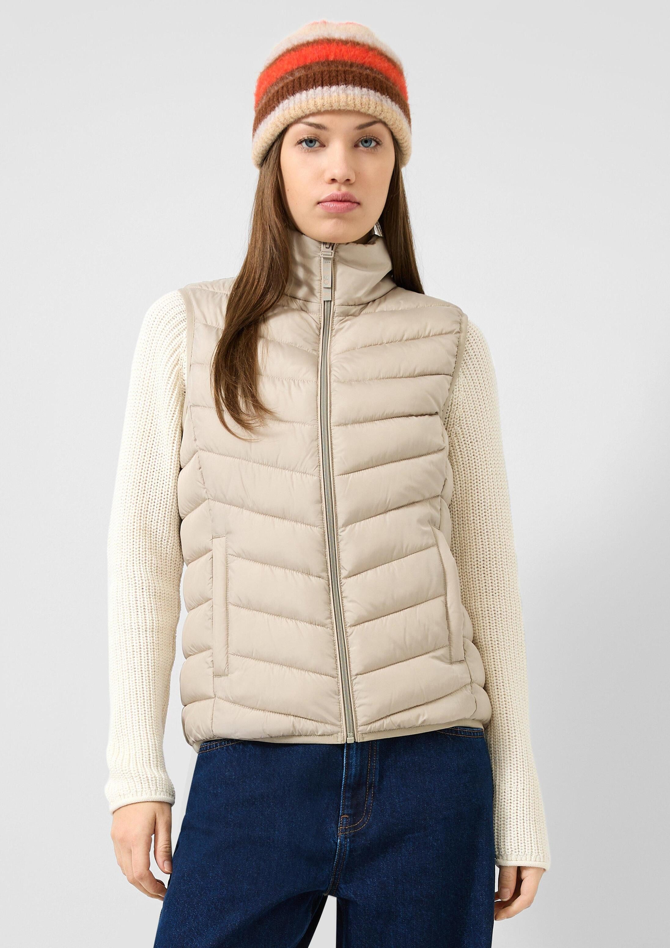QS Outdoorjacke Outdoor-Weste Gesteppte Weste mit Stehkragen