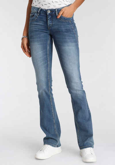 Arizona Bootcut-Jeans »mit Keileinsätzen« Low Waist