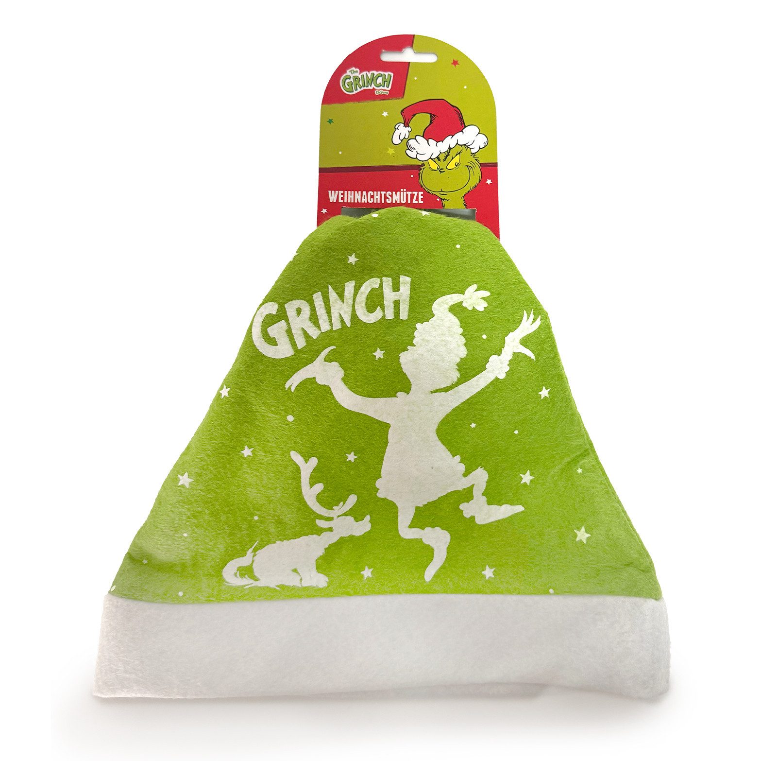 Party Factory Bommelmütze The Grinch Weihnachtsmützen im 6er Pack – festliches Weihnachtsset