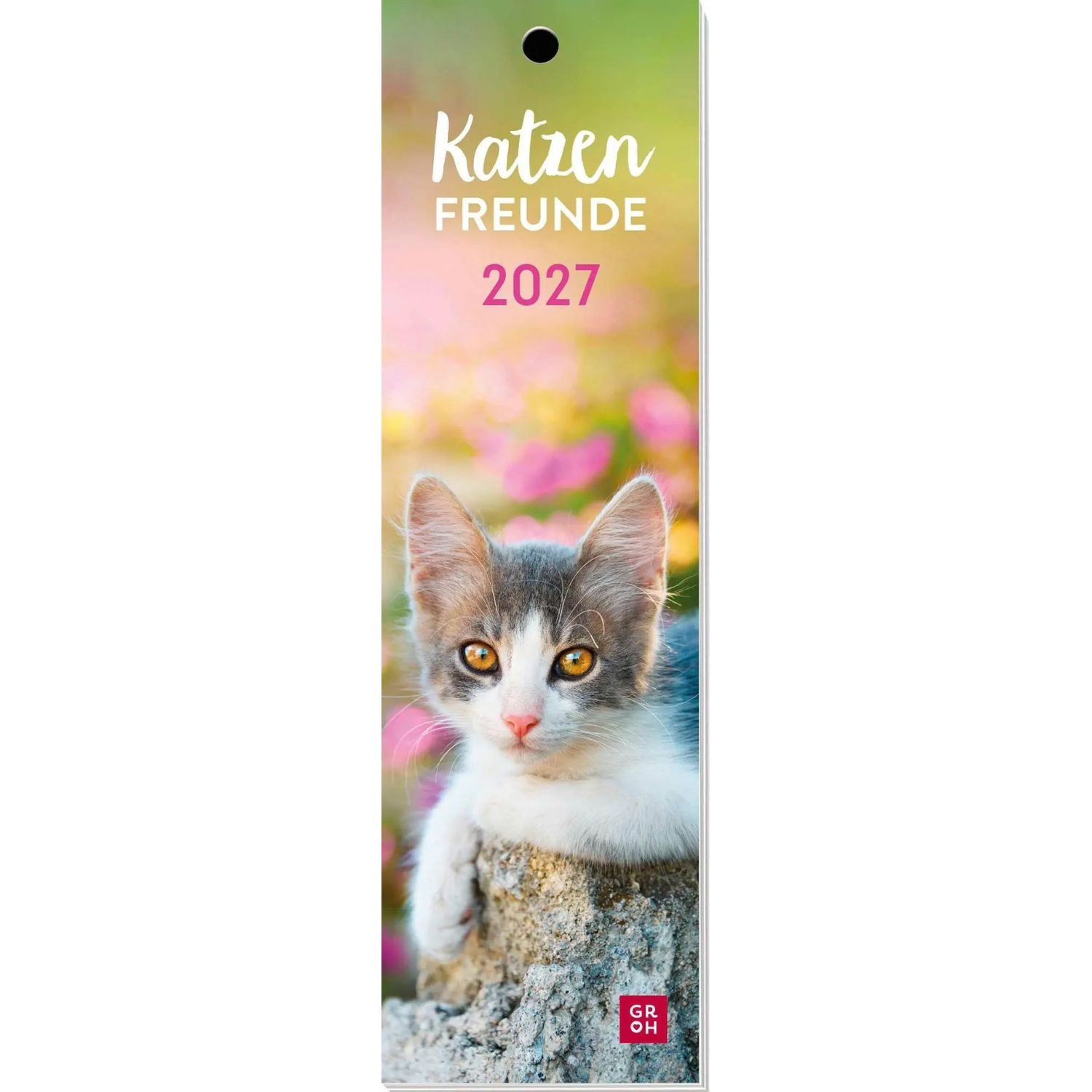 groh Verlag Monatskalender Lesezeichenkalender 2027: Katzenfreunde