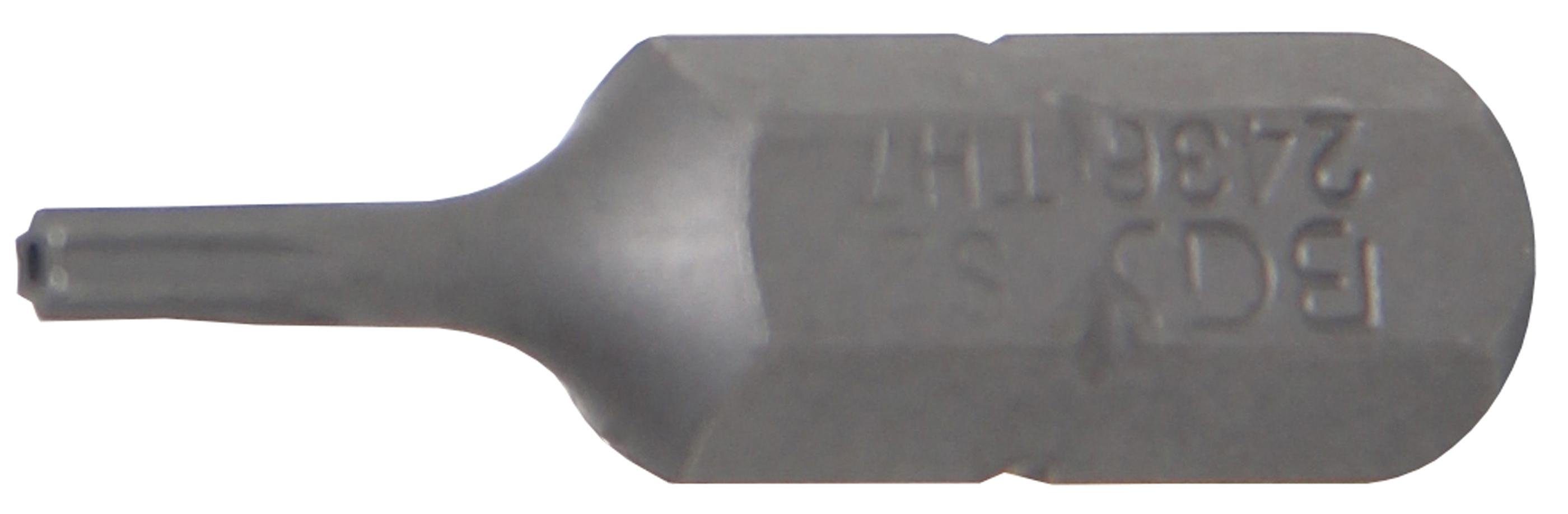 BGS technic Bit-Schraubendreher Bit, Antrieb Außensechskant 6,3 mm (1/4), T-Profil (für Torx) mit Bohrung T7