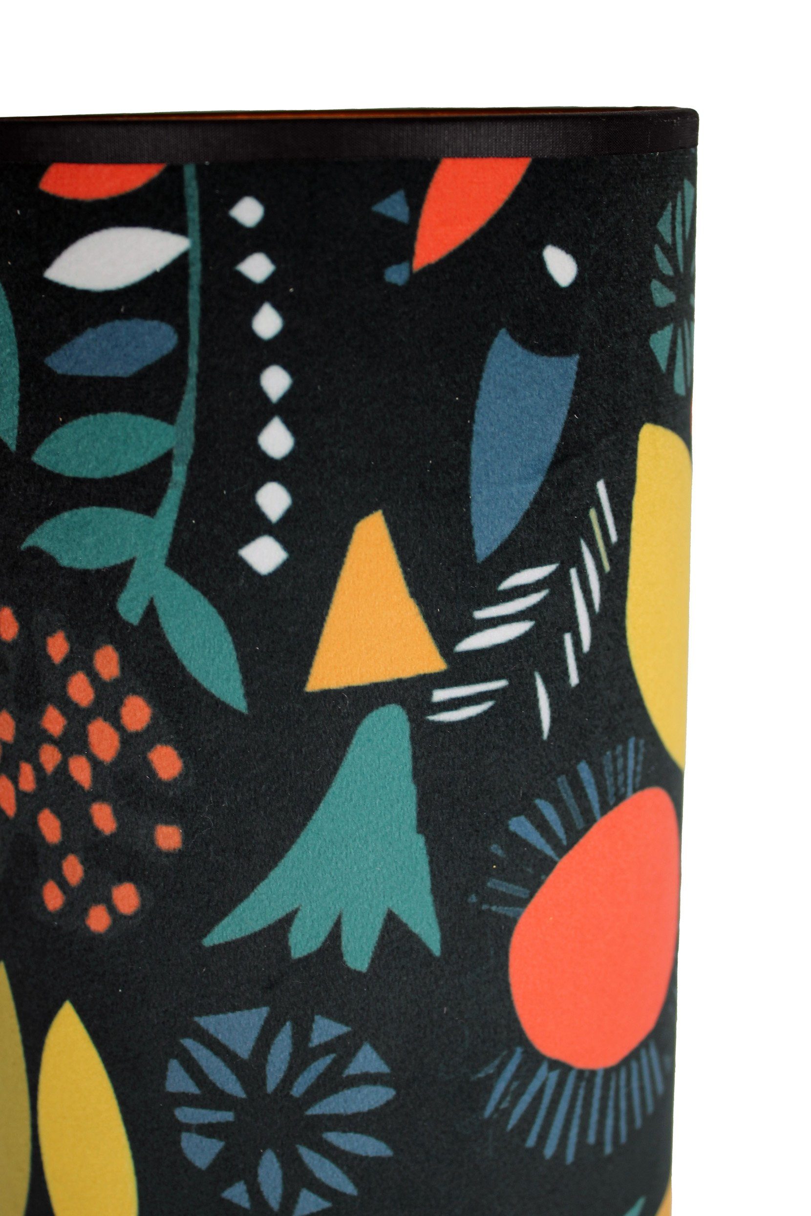 Signature Home Collection Nachttischlampe Nachttischlampe schwarz Lampenschirm bunt Samt Blumenmuster, ohne Leuchtmittel, warmweiß, Kinderzimmerlampe