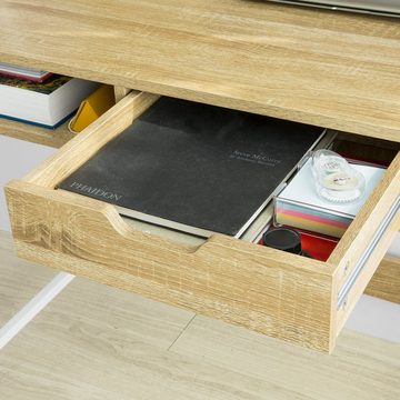 SoBuy Schreibtisch FWT63, mit Ablage und Fach Computertisch Arbeitstisch Bürotisch mit Schublade