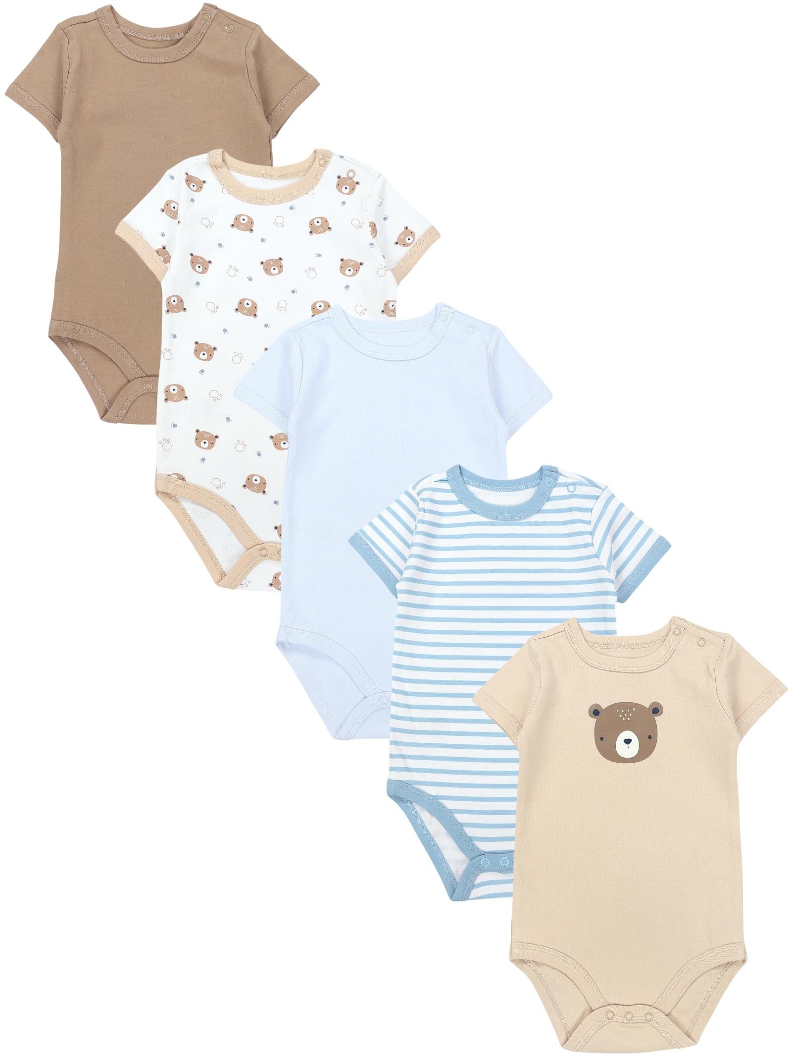 TupTam Kurzarmbody TupTam Jungen Baby Body Kurzarm in Unifarben - 5er Pack