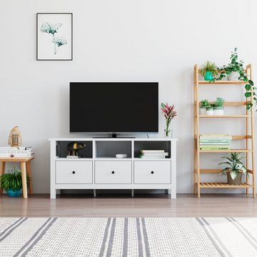 Homfa Lowboard, TV-Schrank, TV-Stände, Fernsehtisch, weiß, 108cm