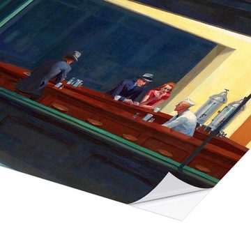 Posterlounge Wandfolie Edward Hopper, Nachtschwärmer, Bar Modern Malerei