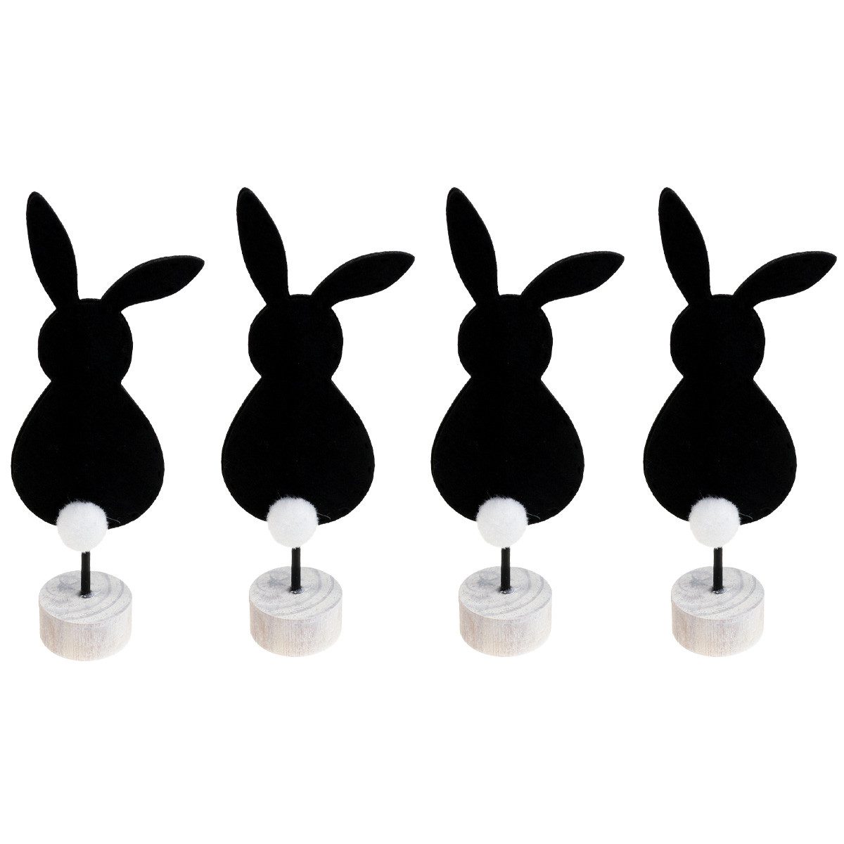 Viana Osterhase Osterdeko Tischaufsteller Filzhasen Schwarz Set 4 Stück 28,5cm