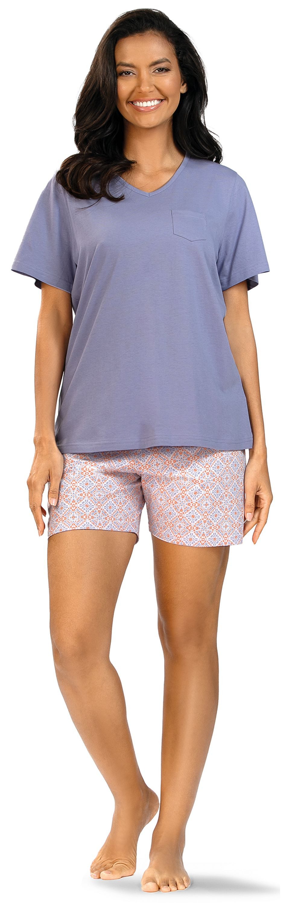 comtessa Shorty Summer Whisper (Set, 2 tlg., 2-teilig) Damen Pyjama 2-teilig Shorts Baumwolle große Größen