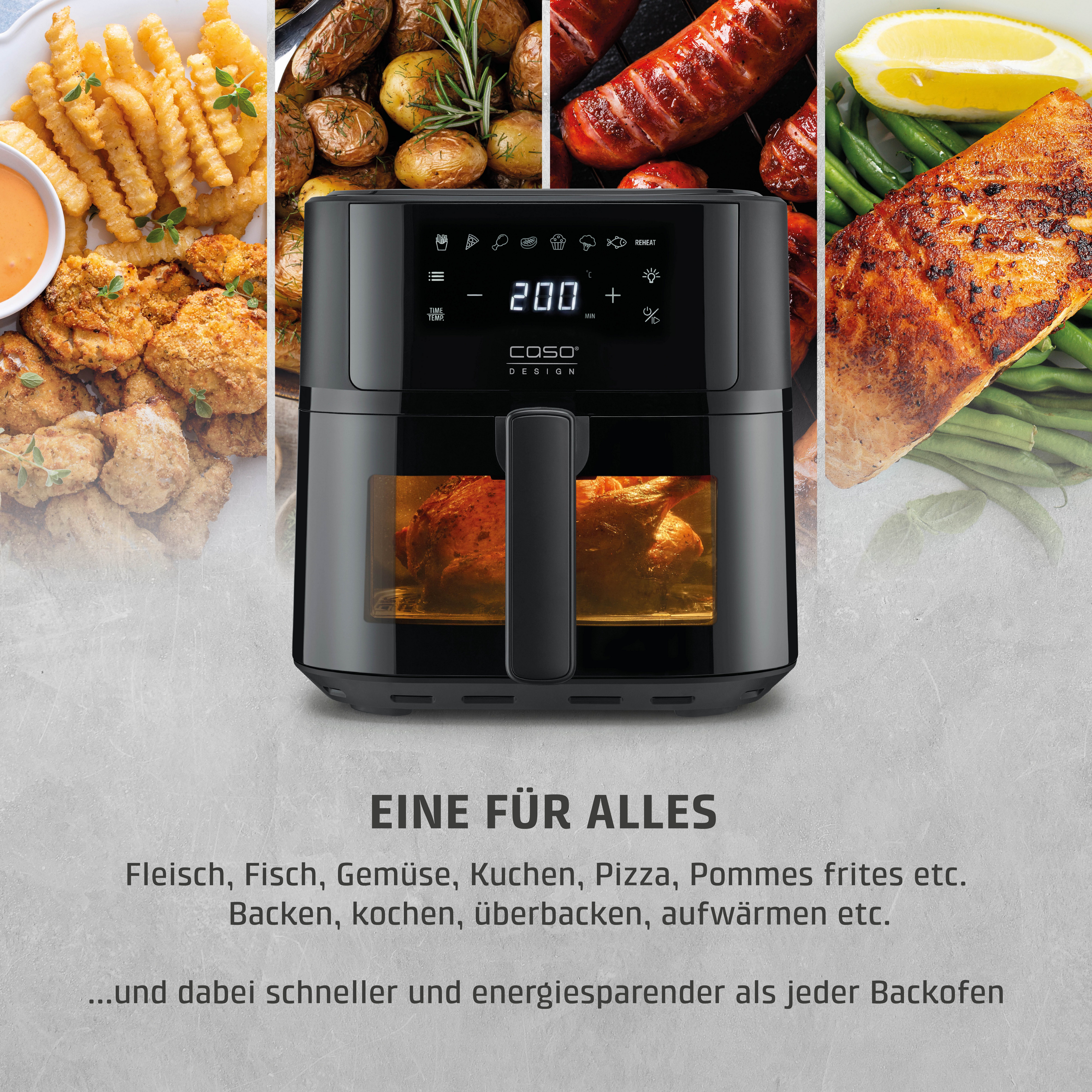 Caso Heißluftfritteuse 3185 Design AirFry 6.0, 1700 W – Bild 5 von 5