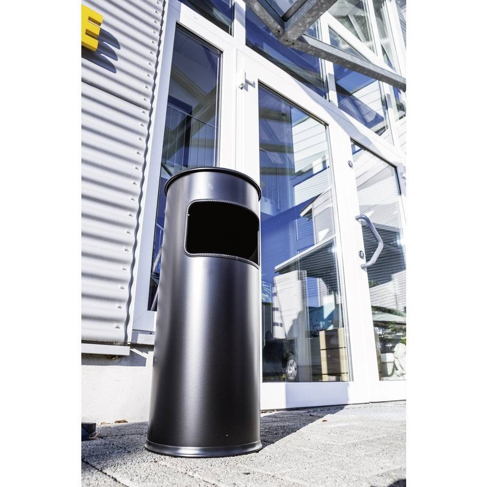 DURABLE Mülleimer Papierkorb mit Ascher Safe rund 333201, Inkl. Aschenbecher