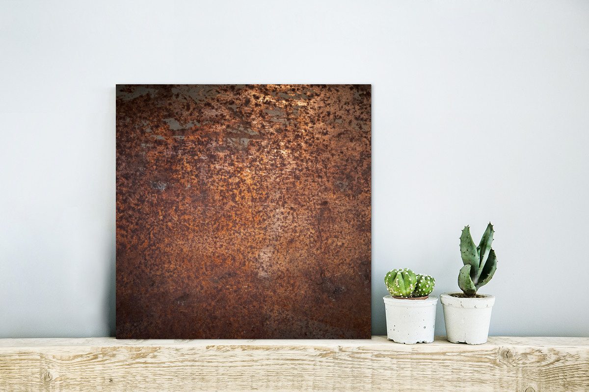 MuchoWow Metallbild Stahl - Rost - Bronze - Struktur, Inkl. Aufhängung, Alu günstig online kaufen