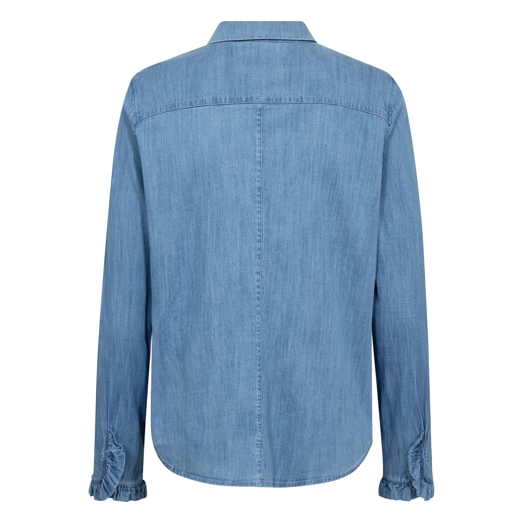 Mos Mosh Langarmbluse MOS MOSH Bluse MATTIE FLIP mit Baumwolle - Mid Blue