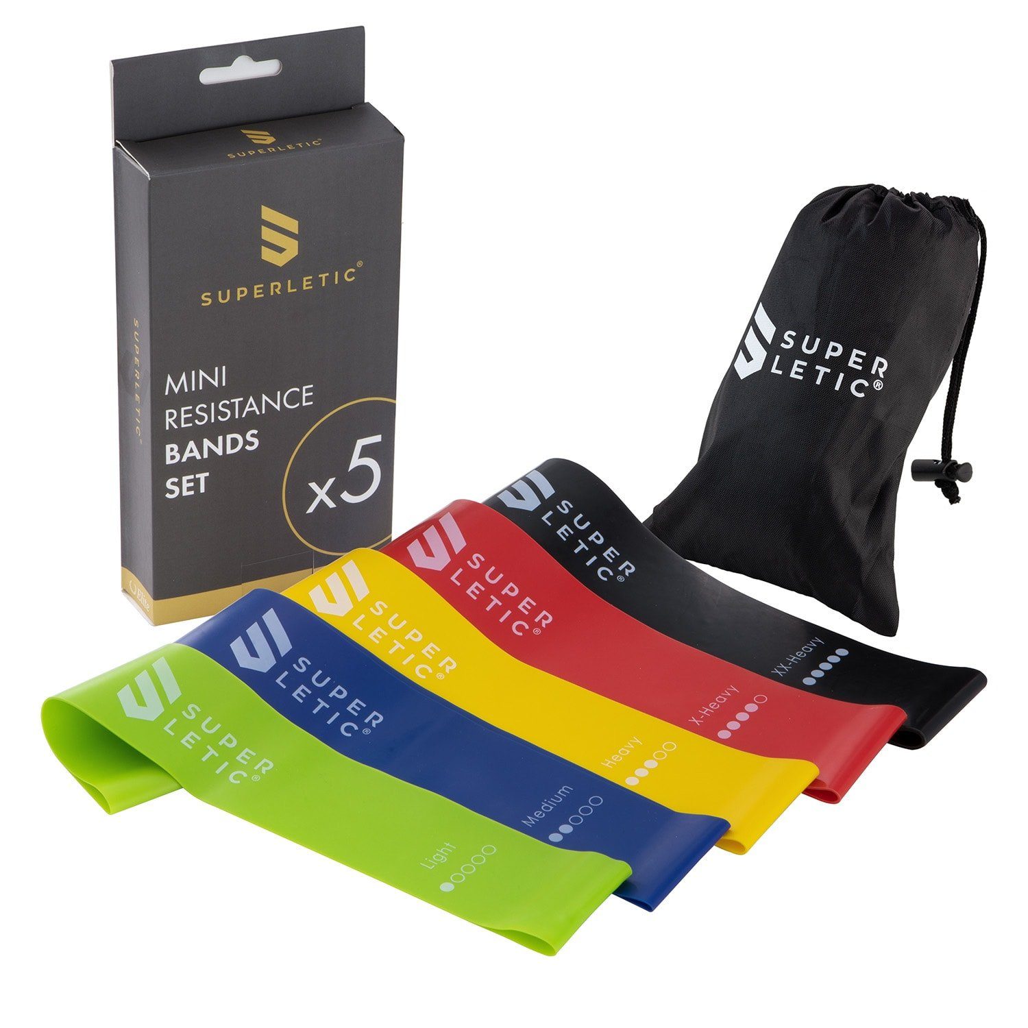 Capital Sports Trainingsbänder Uros Mini Resistance Bands 5er Set Fitnessband Loop 100 % Latex