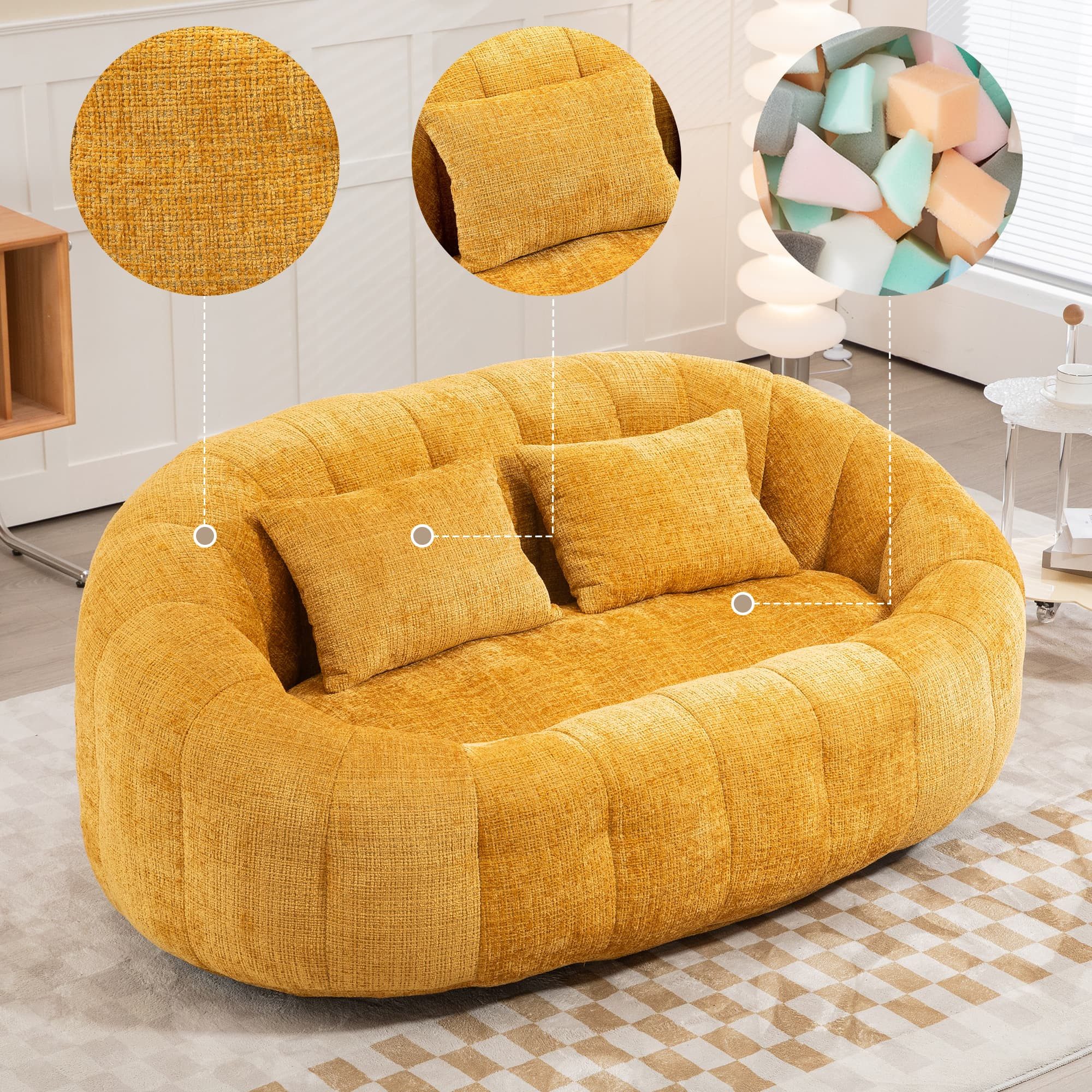 Fanttik Sofa Accent Floor Soft Lounge Chair, Set, fur Kinder