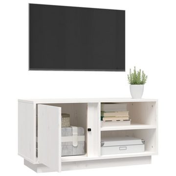 furnicato TV-Schrank Weiß 80x35x40,5 cm Massivholz Kiefer